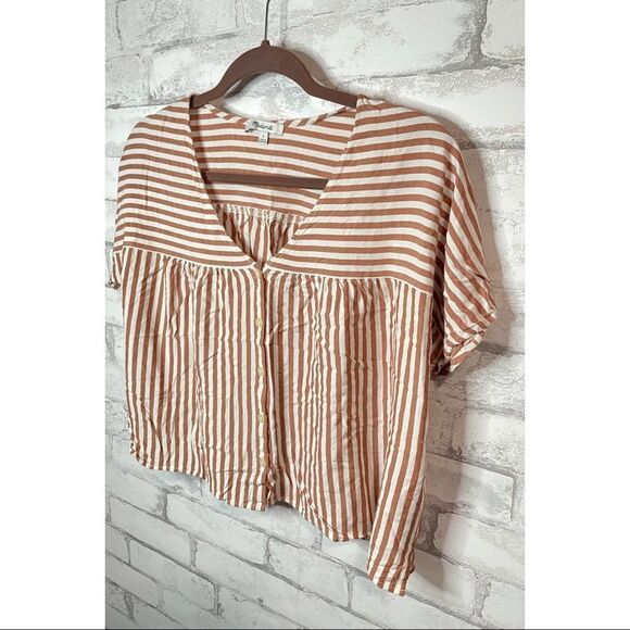Madewell Rhyme Button-Front Top in Stripe Play - Picture 5 of 7